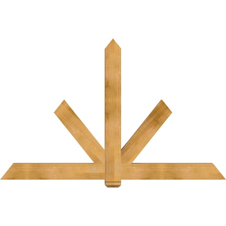 Ekena Millwork Kennewick Rough Sawn Timber Gable Bracket, Western Red Cedar, 84"W x 53"H x 4"D x 6"F, 15/12 Pitch GBW084X53X0406KEN00RWR